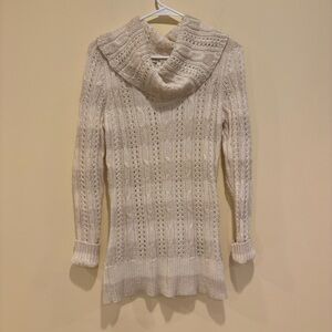 Tommy Hilfiger Cream Knit Cowl Neck Sweater - Size L